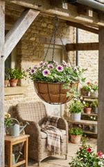 Akasztó Strend Pro, virágtartó, acél/kókusz, függő, lánccal és kampóval, 25 cm