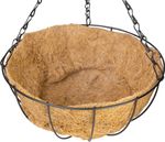 Akasztó Strend Pro, virágtartó, acél/kókusz, függő, lánccal és kampóval, 25 cm