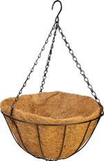 Vešiak Strend Pro, držiak na kvetináč, oceľ/kokos, visiaci, s retiazkou a háčikom, 30 cm