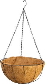 Vešiak Strend Pro, držiak na kvetináč, oceľ/kokos, visiaci, s retiazkou a háčikom, 40 cm