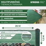 Tkanina tieniaca HOBBY.NET 1,2x25 m, HDPE, UV, 80 g/m2, 85% zelená
