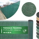 Tkanina tieniaca POPULAR.NET 1,8x25 m, HDPE, UV, 150 g/m2, 90% zelená
