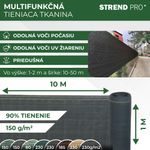 Tkanina tieniaca POPULAR.NET 1x10 m, HDPE, UV, 150 g/m2, 90% antracit