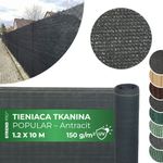 Shading Fabric POPULAR.NET, 1.2x10 m, HDPE, UV, 150 g/m2, 90% anthracite