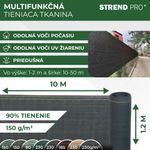 Tkanina tieniaca POPULAR.NET 1,2x10 m, HDPE, UV, 150 g/m2, 90% antracit