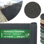 Shading Fabric PRIVAT.NET, 1.2x25 m, mesh, HDPE, UV, 230 g/m2, 95% anthracite