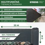 Tkanina tieniaca PRIVAT.NET 2x25 m, sieť, HDPE, UV, 230 g/m2, 95% antracit