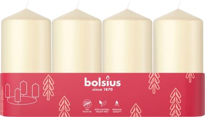 Candles Bolsius Pillar Advent, Christmas, cream, 48/100 mm, pack. 4 pcs