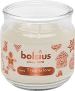 Gyertya Bolsius Large Jar, Cookie Fever, illatos, karácsonyi, bézs, 100x98 mm, üvegben