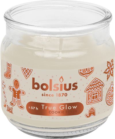 Candle Bolsius Large Jar, Cookie Fever, scented, Christmas, beige, 100x98 mm, in glass