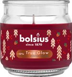 Gyertya Bolsius Large Jar, Winter Spices, illatos, karácsonyi, piros, 100x98 mm, üvegben