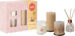 Set Bolsius, Home sweet home, Christmas, gift, 3 candles + diffuser, scented, vanilla