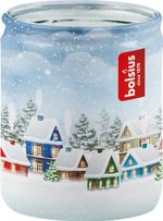 Candle Bolsius Glass Candle, Christmas, white, Amarena cherry, 82/68 mm