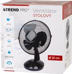 Ventilátor Strend Pro, asztali, fekete, 23 cm, 25 W