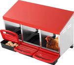 Nesting Box Strend Pro, for poultry, 3-compartment, metal, 79.6x47.5x52.5 cm, for 3 hens