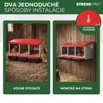 Fészek Strend Pro, tojó, baromfi részére, 3 rekeszes, fém, 79,6x47,5x52,5 cm, 3 tojótyúk részére