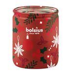 Gyertya Bolsius True Glow, 82x68 mm, alma/fahéj, üvegben
