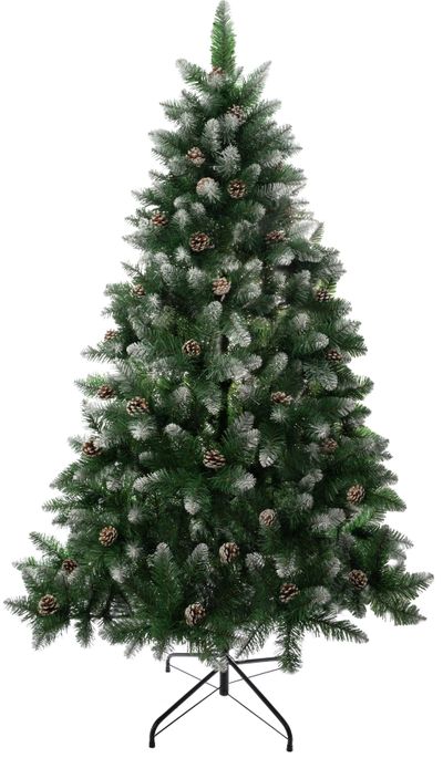 Karácsonyfa MagicHome Vianoce Albero, fenyő, havas végek, tobozokkal, 150 cm