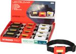Čelovka Strend Pro Headlight, COB LED, 3xAAA, 6x4x1,8 cm, mix farieb (čierna, biela, červená), Sellbox 12 ks