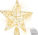 Csillag MagicHome Karácsony, műanyag, időzítő, 10x LED meleg fehér, 25 cm, 2xAA