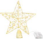 Csillag MagicHome Karácsony, műanyag, időzítő, 10x LED meleg fehér, 25 cm, 2xAA