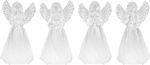 Angel MagicHome Christmas, plastic, mixed motifs, 1x warm white LED, 6x5x11 cm, 3xLR44, pack of 4 pc