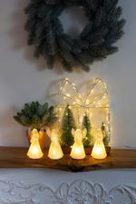 Angel MagicHome Christmas, plastic, mixed motifs, 1x warm white LED, 6x5x11 cm, 3xLR44, pack of 4 pc