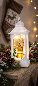 Lantern MagicHome Christmas, plastic, 5xLED warm white, 4.8x4.8x12.8 cm, 3xLR44