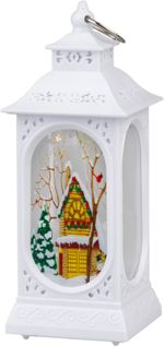 Lámpás MagicHome Karácsonyi, műanyag, 5xLED meleg fehér, 4.8x4.8x12.8 cm, 3xLR44