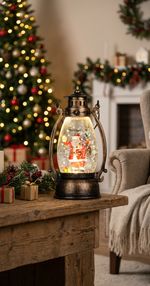Lantern MagicHome Christmas, Santa, plastic, 1xLED warm white, 8x6.5x14 cm, 3xLR44
