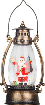 Lámpás MagicHome Karácsonyi, Mikulás, műanyag, 1xLED meleg fehér, 8x6.5x14 cm, 3xLR44