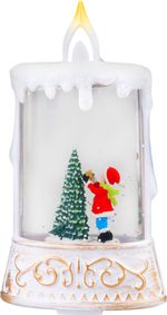 Lantern MagicHome Christmas, Santa with Christmas tree, plastic, 1xLED warm white, 8x4x15 cm, 2xAAA