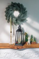 Lantern MagicHome Christmas, plastic, black, 3xLED yellow, 14 x 14 x 35 cm, battery operated