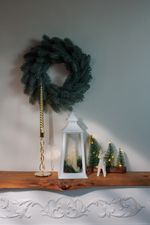 Lantern MagicHome Christmas, plastic, white, 3xLED yellow, 14 x 14 x 35 cm, battery operated