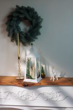 Lantern MagicHome Christmas, plastic, white, 3xLED yellow, 14 x 14 x 35 cm, battery operated