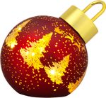 Bauble MagicHome Christmas, glass, red, 10xLED warm white, 12 x 12 x18 cm, battery operated
