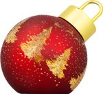 Ball MagicHome Christmas, glass, red, 10xLED warm white, 12x12x18 cm, 2xAA