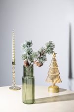 Tree MagicHome Christmas, glass, 10xLED warm white, 12 x 8 x 29 cm, battery operated