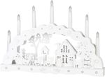 Decoration MagicHome Christmas, house, plastic, 10x warm white LED, 45x5.2x31 cm, 2xAA