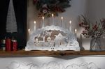 Decoration MagicHome Christmas, house, plastic, 10x warm white LED, 45x5.2x31 cm, 2xAA