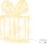 Decoration MagicHome Christmas, Gift, acrylic, 80xLED warm white, 21x5x28 cm, 2xAA