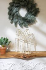 Decoration MagicHome Christmas, Gift, acrylic, 80xLED warm white, 21x5x28 cm, 2xAA