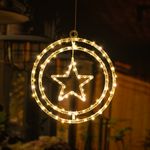 Decoration MagicHome Vianoce, star, plastic, 80xLED warm white, 32 x 36 cm, battery operated