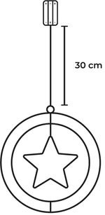 Dekorácia MagicHome Vianoce, hviezda, plast, 80xLED teplá biela, 32.5x36 cm, 3xAA