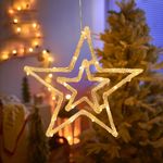 Decoration MagicHome Christmas, Star, ABS, 20xLED warm white, 27.5 cm, 2xAA