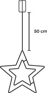 Decoration MagicHome Christmas, Star, ABS, 20xLED warm white, 27.5 cm, 2xAA