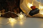 String lights MagicHome, snowflakes, PVC, 15x warm white LED, 1.4 m + 0.3 m, 2xAA