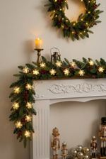 String lights MagicHome, snowflakes, PVC, 15x warm white LED, 1.4 m + 0.3 m, 2xAA