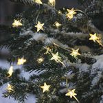 Füzér MagicHome Vianoce, csillagok, PVC, 15x meleg fehér LED, 1,4 m + 0,3 m, 2xAA