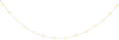Chain MagicHome Christmas, PVC, stars, 15xLED warm white, 1.4 m + 0.3 m, battery operated